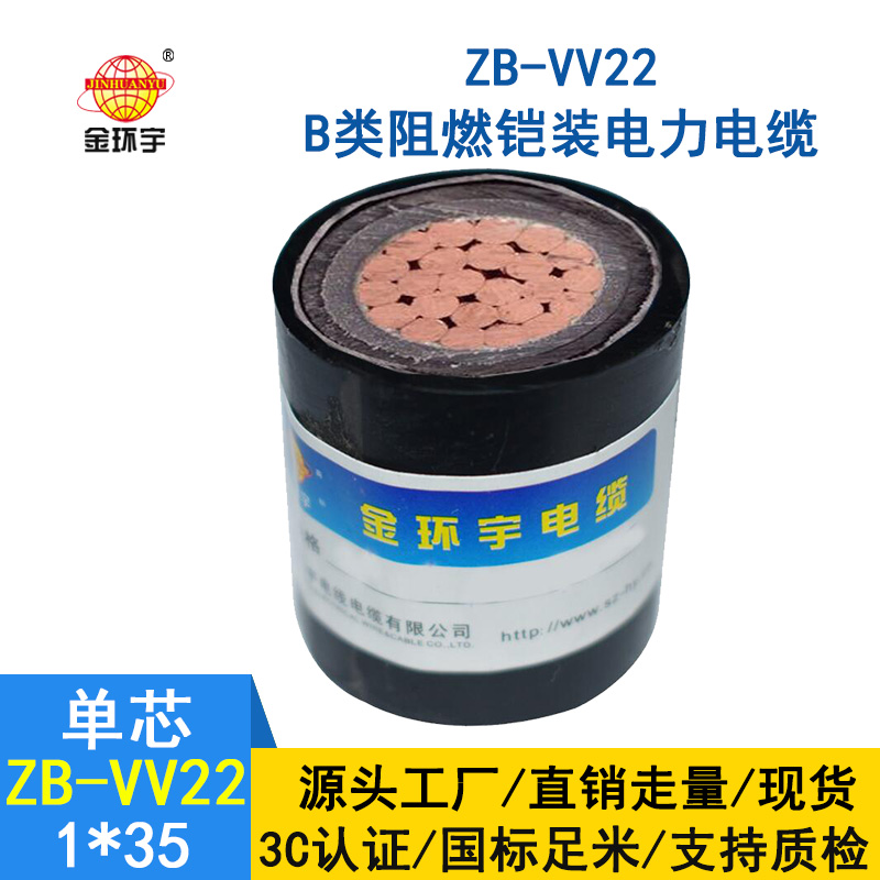 金環(huán)宇電纜 深圳阻燃vv22電纜價格 ZB-VV22-35 單芯電力電纜